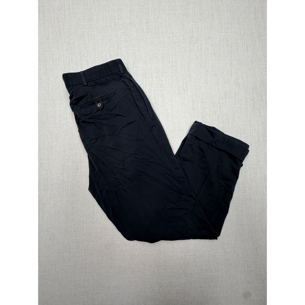 VTG Polo Ralph Lauren Mens 36x30 Navy Pleated Cuffed Tencel Blend Dress Pants